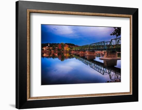 Evening View of the New Hope-Lambertville Bridge, New Hope, Pennsylvania-George Oze-Framed Photographic Print