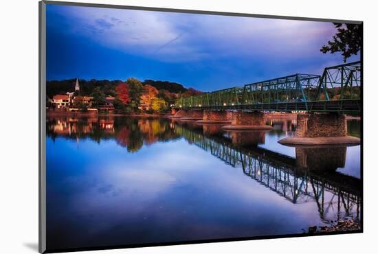 Evening View of the New Hope-Lambertville Bridge, New Hope, Pennsylvania-George Oze-Mounted Photographic Print