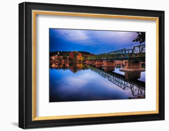 Evening View of the New Hope-Lambertville Bridge, New Hope, Pennsylvania-George Oze-Framed Photographic Print