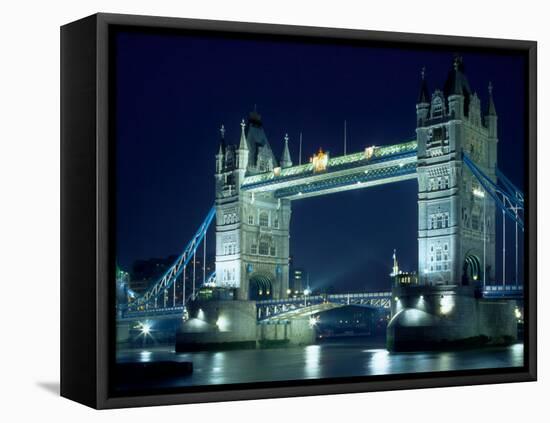 Evening View of The Tower Bridge, London, England-Walter Bibikow-Framed Premier Image Canvas