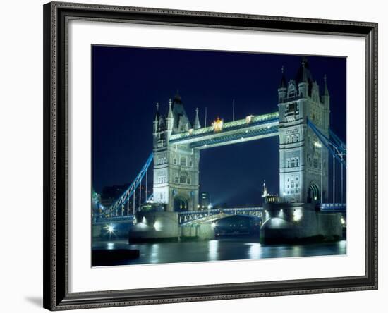 Evening View of The Tower Bridge, London, England-Walter Bibikow-Framed Photographic Print