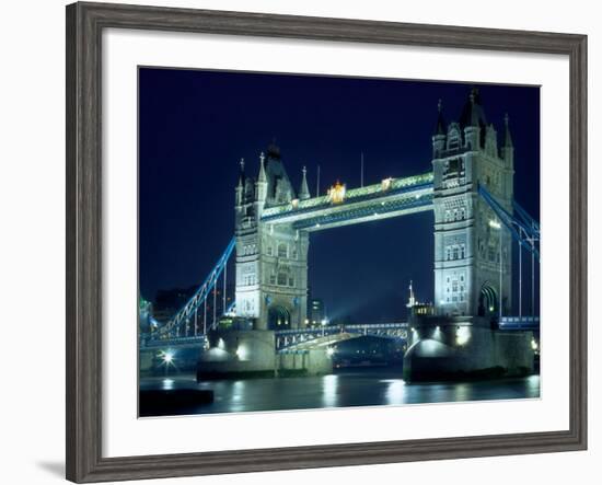 Evening View of The Tower Bridge, London, England-Walter Bibikow-Framed Photographic Print