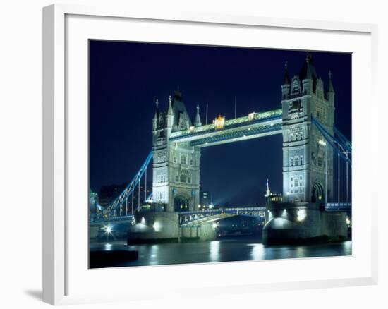 Evening View of The Tower Bridge, London, England-Walter Bibikow-Framed Photographic Print