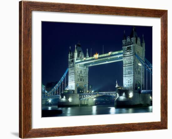 Evening View of The Tower Bridge, London, England-Walter Bibikow-Framed Photographic Print