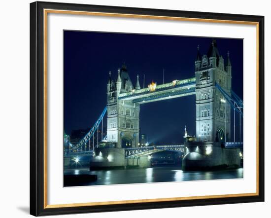 Evening View of The Tower Bridge, London, England-Walter Bibikow-Framed Photographic Print