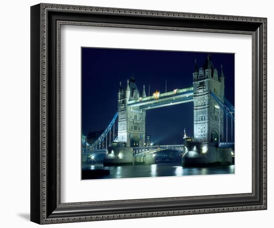 Evening View of The Tower Bridge, London, England-Walter Bibikow-Framed Photographic Print