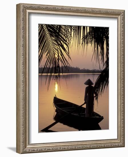 Evening View on the Mekong River, Mekong Delta, Vietnam-Keren Su-Framed Photographic Print