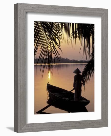 Evening View on the Mekong River, Mekong Delta, Vietnam-Keren Su-Framed Photographic Print