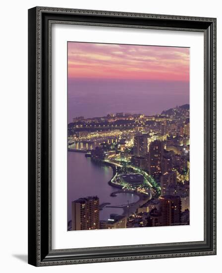 Evening View Over Monte Carlo, Monaco, Cote d'Azur, Mediterranean, Europe-Sergio Pitamitz-Framed Photographic Print