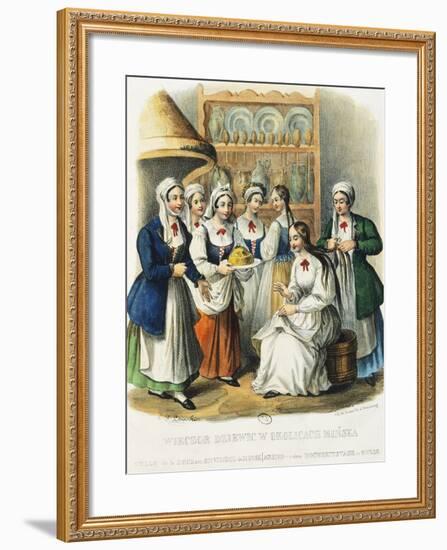 Evening Wedding, Minsk Mazowiecki, 1841, Poland 19th Century-null-Framed Giclee Print