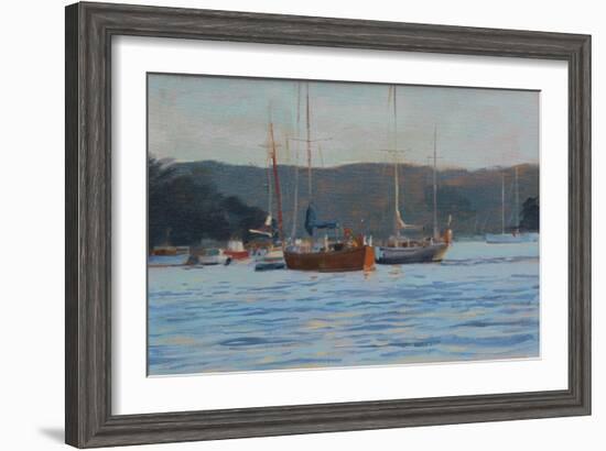 Evening Yachts Salcombe, 2016-Jennifer Wright-Framed Giclee Print