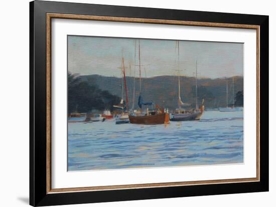 Evening Yachts Salcombe, 2016-Jennifer Wright-Framed Giclee Print