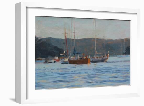 Evening Yachts Salcombe, 2016-Jennifer Wright-Framed Giclee Print