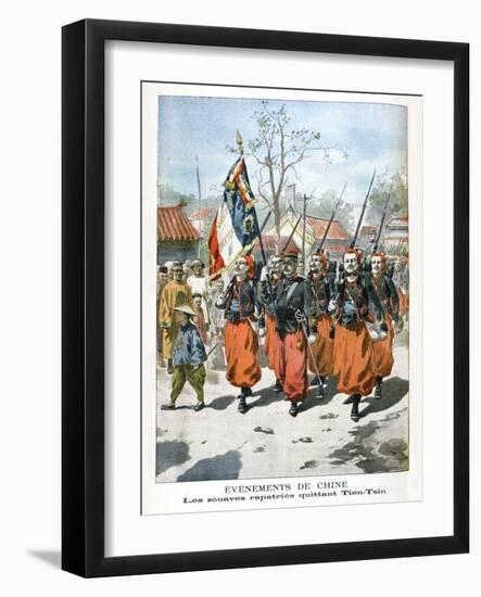 Events in China, French Troops Departing Tien-Tsin, 1901-null-Framed Giclee Print