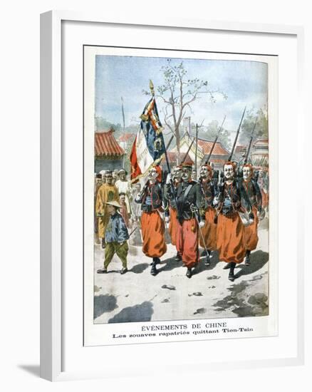 Events in China, French Troops Departing Tien-Tsin, 1901-null-Framed Giclee Print