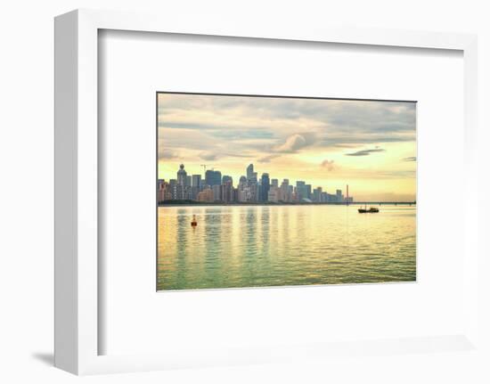 Ever-Developing Jianggang Skyline and Qianjiang River in Hangzhou, Zhejiang, China-Andreas Brandl-Framed Photographic Print