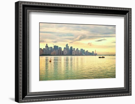 Ever-Developing Jianggang Skyline and Qianjiang River in Hangzhou, Zhejiang, China-Andreas Brandl-Framed Photographic Print