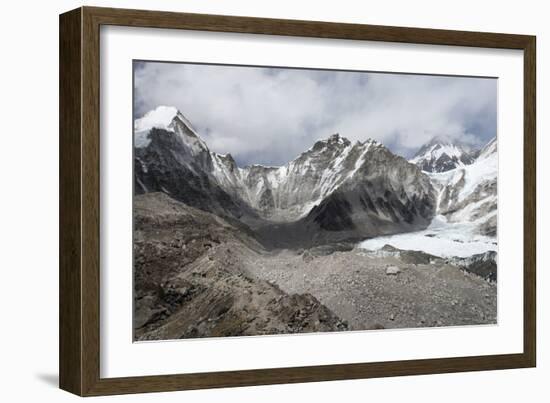 Everest Base Camp (5350m), scattering of tents at back of Khumbu glacier, Khumbu, Nepal, Himalayas-Alex Treadway-Framed Photographic Print