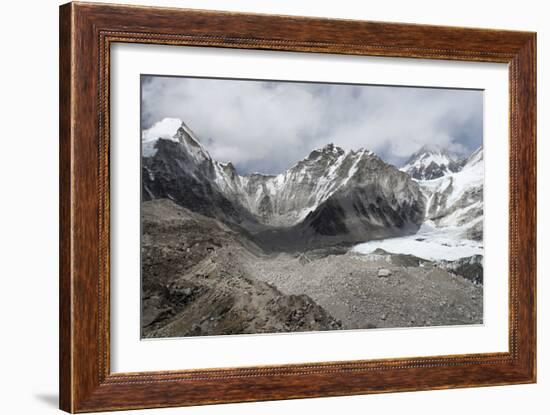 Everest Base Camp (5350m), scattering of tents at back of Khumbu glacier, Khumbu, Nepal, Himalayas-Alex Treadway-Framed Photographic Print