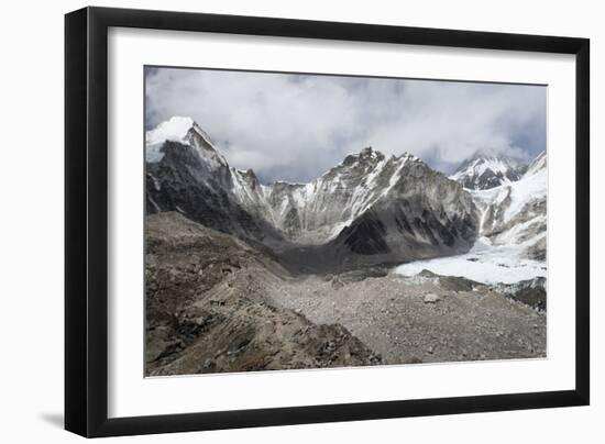 Everest Base Camp (5350m), scattering of tents at back of Khumbu glacier, Khumbu, Nepal, Himalayas-Alex Treadway-Framed Photographic Print