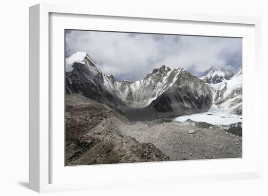 Everest Base Camp (5350m), scattering of tents at back of Khumbu glacier, Khumbu, Nepal, Himalayas-Alex Treadway-Framed Photographic Print