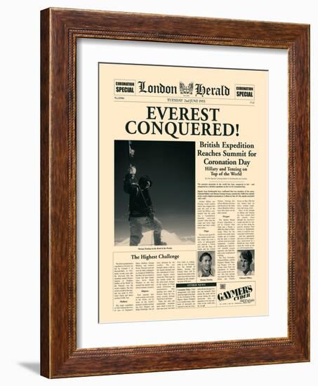 Everest Conquered!-The Vintage Collection-Framed Art Print