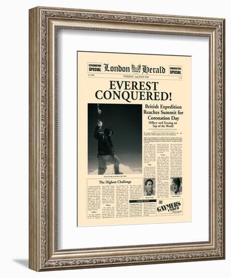 Everest Conquered!-The Vintage Collection-Framed Art Print