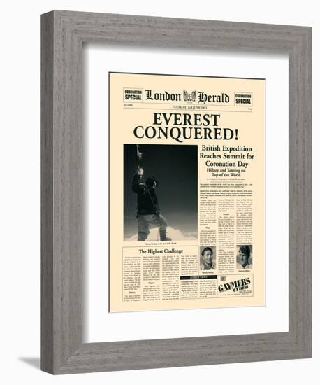 Everest Conquered!-The Vintage Collection-Framed Art Print