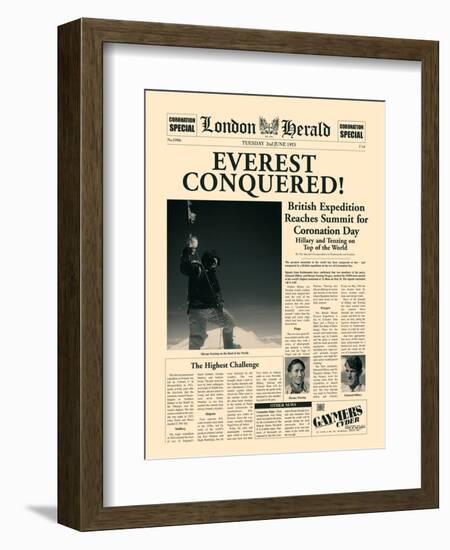 Everest Conquered!-The Vintage Collection-Framed Art Print