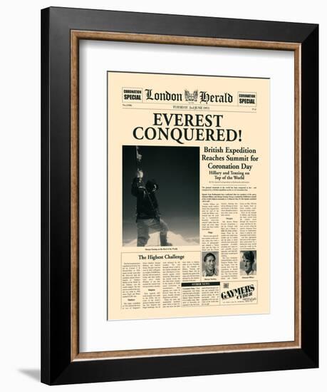 Everest Conquered!-The Vintage Collection-Framed Art Print