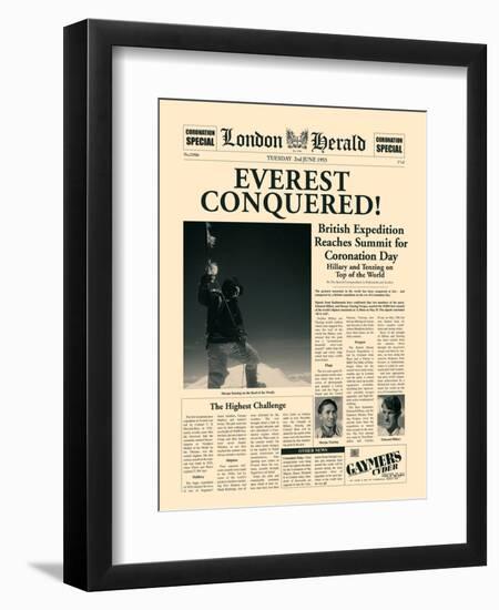 Everest Conquered!-The Vintage Collection-Framed Art Print