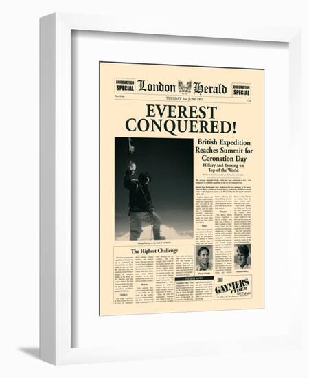 Everest Conquered!-The Vintage Collection-Framed Art Print