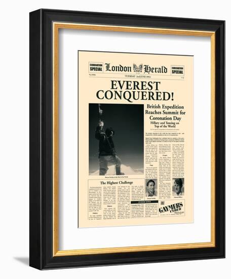 Everest Conquered!-The Vintage Collection-Framed Art Print