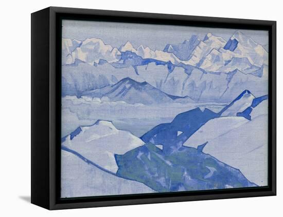 Everest Range, 'Himalayan' Series, 1924 (Tempera on Canvas Laid on Cardboard)-Nicholas Roerich-Framed Premier Image Canvas