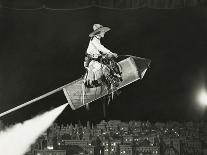Cowgirl Takes off on a Rocket-Everett Collection-Photographic Print