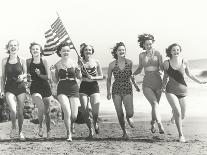 Patriotic Women at the Beach-Everett Collection-Photographic Print