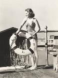 Patriotic Women at the Beach-Everett Collection-Photographic Print