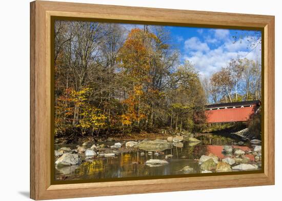 Everett Road Covered Bridge on Furnace Run Cree, Cuyahoga National Park, Ohio-Chuck Haney-Framed Premier Image Canvas