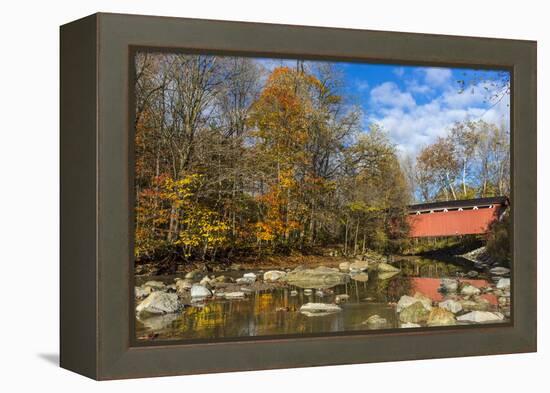 Everett Road Covered Bridge on Furnace Run Cree, Cuyahoga National Park, Ohio-Chuck Haney-Framed Premier Image Canvas