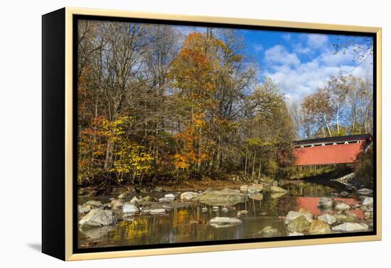 Everett Road Covered Bridge on Furnace Run Cree, Cuyahoga National Park, Ohio-Chuck Haney-Framed Premier Image Canvas