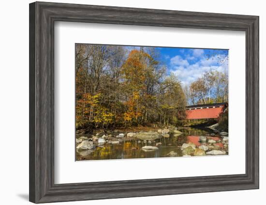 Everett Road Covered Bridge on Furnace Run Cree, Cuyahoga National Park, Ohio-Chuck Haney-Framed Photographic Print