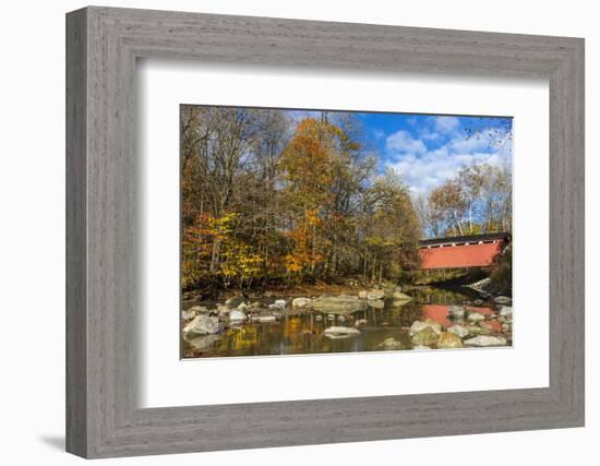 Everett Road Covered Bridge on Furnace Run Cree, Cuyahoga National Park, Ohio-Chuck Haney-Framed Photographic Print