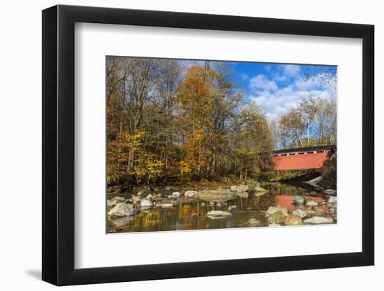 Everett Road Covered Bridge on Furnace Run Cree, Cuyahoga National Park, Ohio-Chuck Haney-Framed Photographic Print