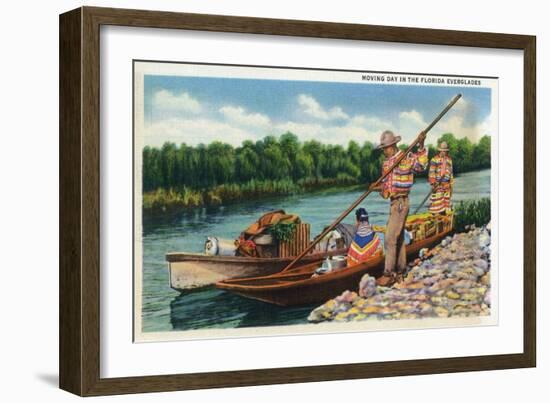 Everglades Nat'l Park, Florida - Moving Day for Seminole Indians-Lantern Press-Framed Art Print