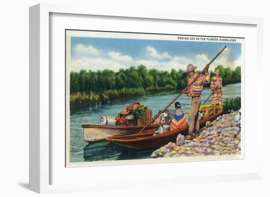 Everglades Nat'l Park, Florida - Moving Day for Seminole Indians-Lantern Press-Framed Art Print