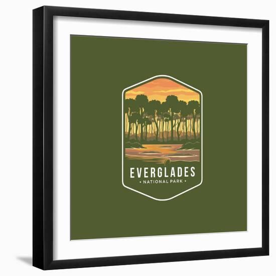 Everglades National Park Emblem Patch Icon Illustration-anjar suwarno-Framed Photographic Print
