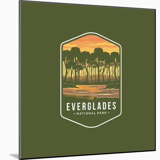 Everglades National Park Emblem Patch Icon Illustration-anjar suwarno-Mounted Photographic Print