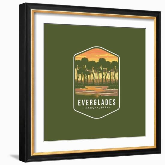 Everglades National Park Emblem Patch Icon Illustration-anjar suwarno-Framed Photographic Print