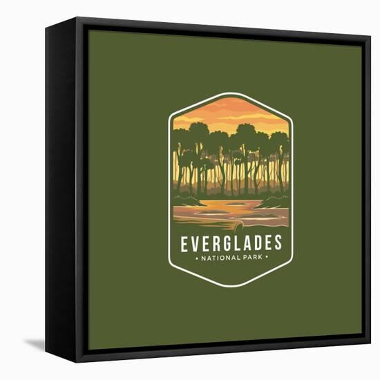 Everglades National Park Emblem Patch Icon Illustration-anjar suwarno-Framed Premier Image Canvas