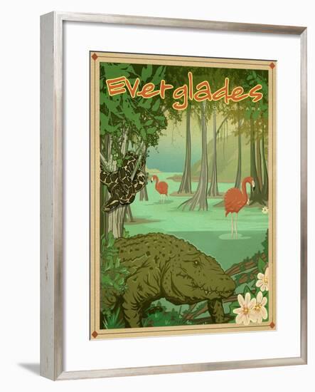 Everglades-Old Red Truck-Framed Giclee Print